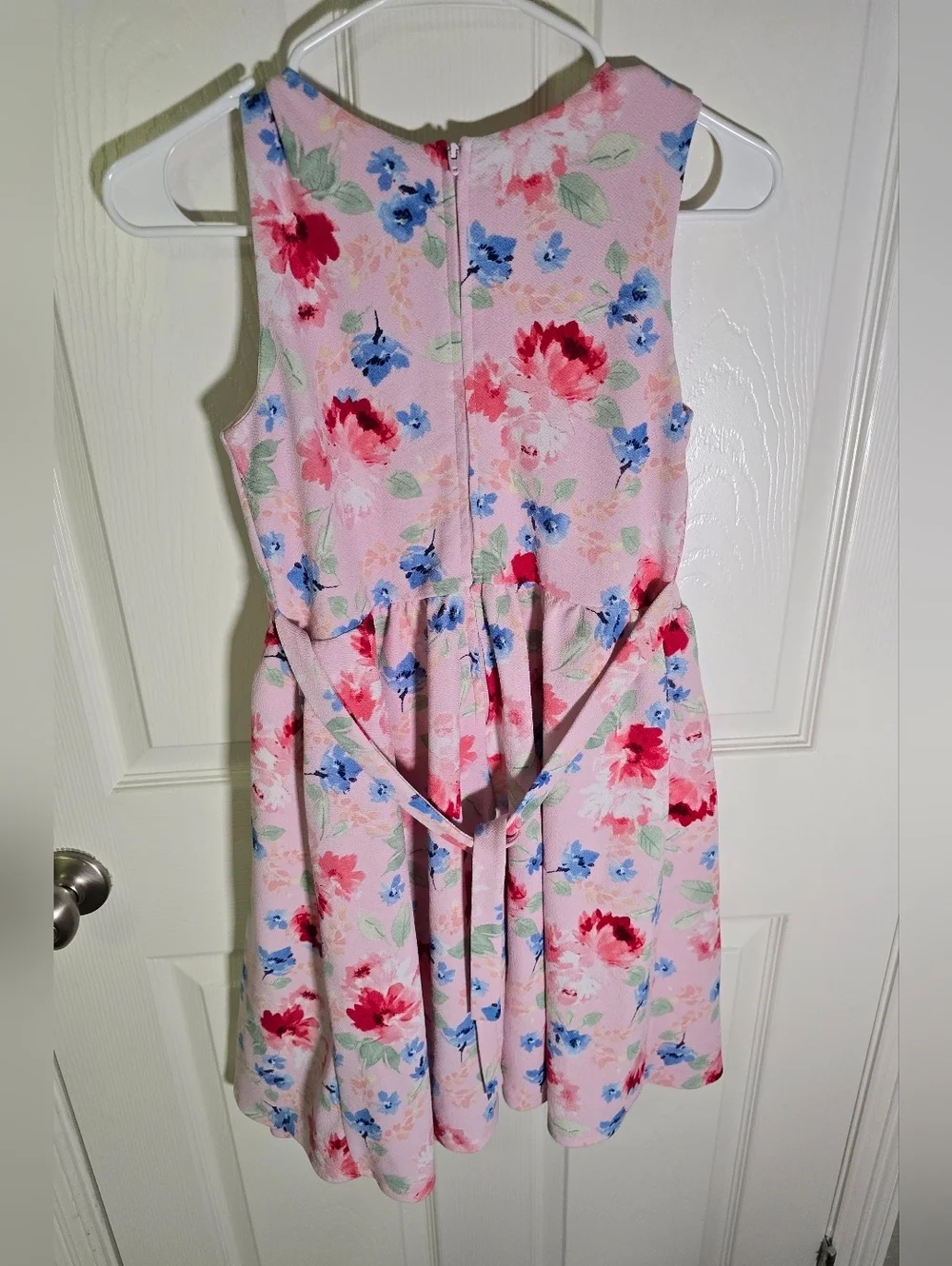 Wonder Nation Girls Pink Floral Sleeveless Special Occasion Dress Size 12